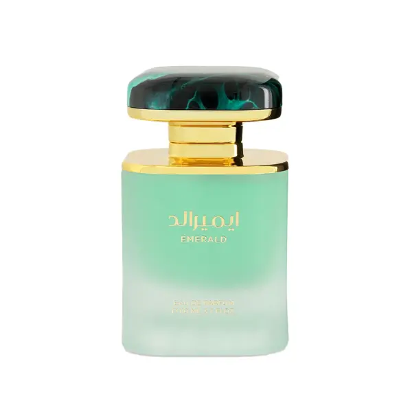 Flacon du Parfum Emerald de Maison Asrar (110 ml), un parfum boisé ambré et épicé disponible sur Oudmalaki.com au Maroc.